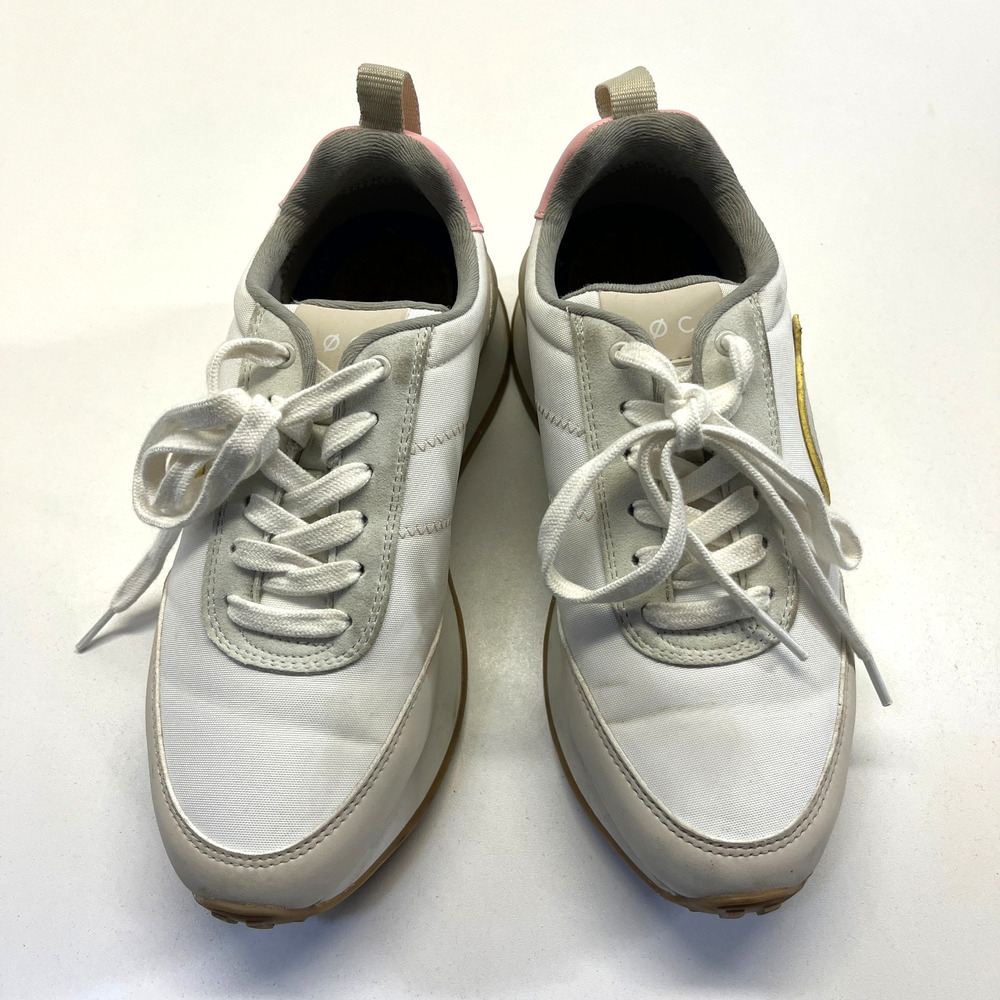 Loci Womens Fusion Running Athletic Shoes White/Pink Low-Top Sneakers 39